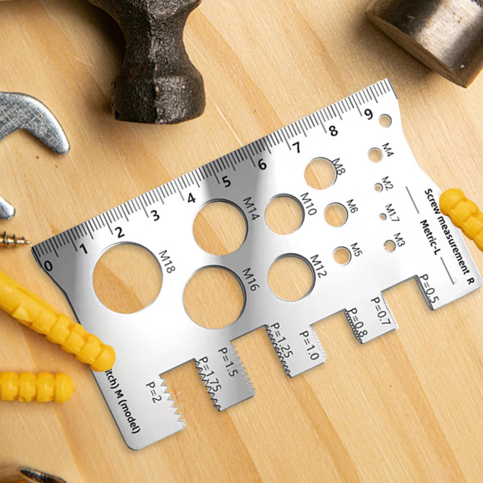 Tools For Woodworking Workshop - Precision Bolt Thread Measuring Gauge, Solid