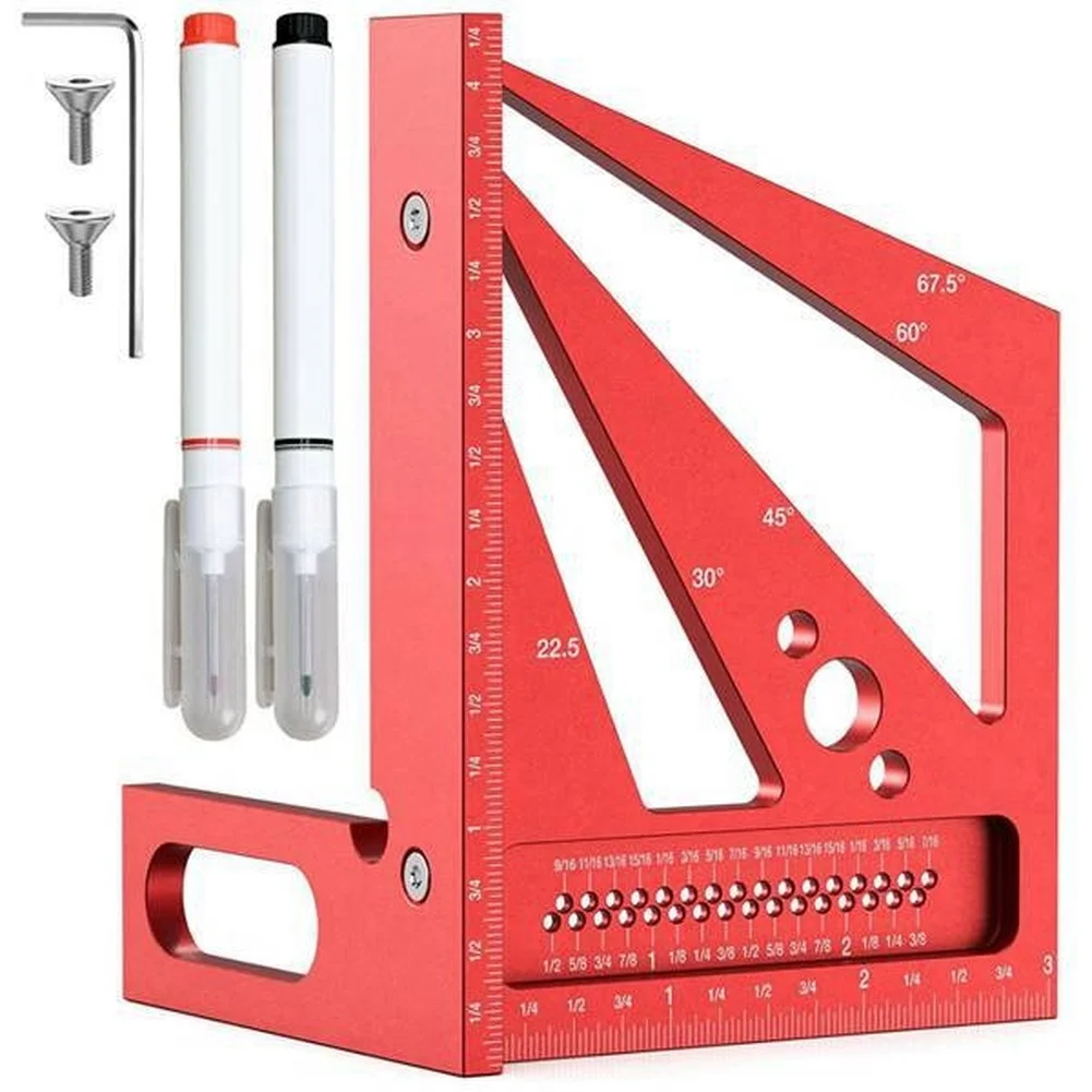 Tools For Woodworking Workshop - Red 3D Multi Angle Measuring Ruler