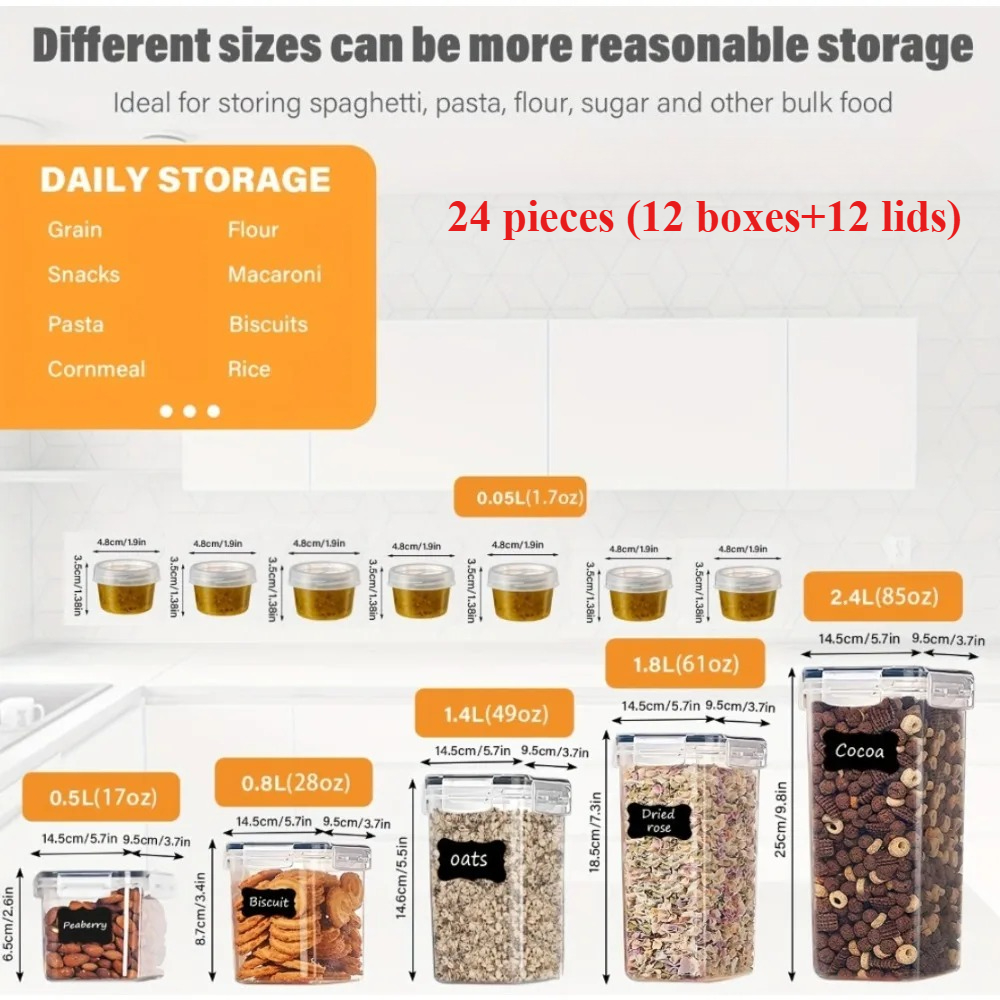 24Pcs Food Storage Containers  – Tool Chest Cabinet recenzja i cena