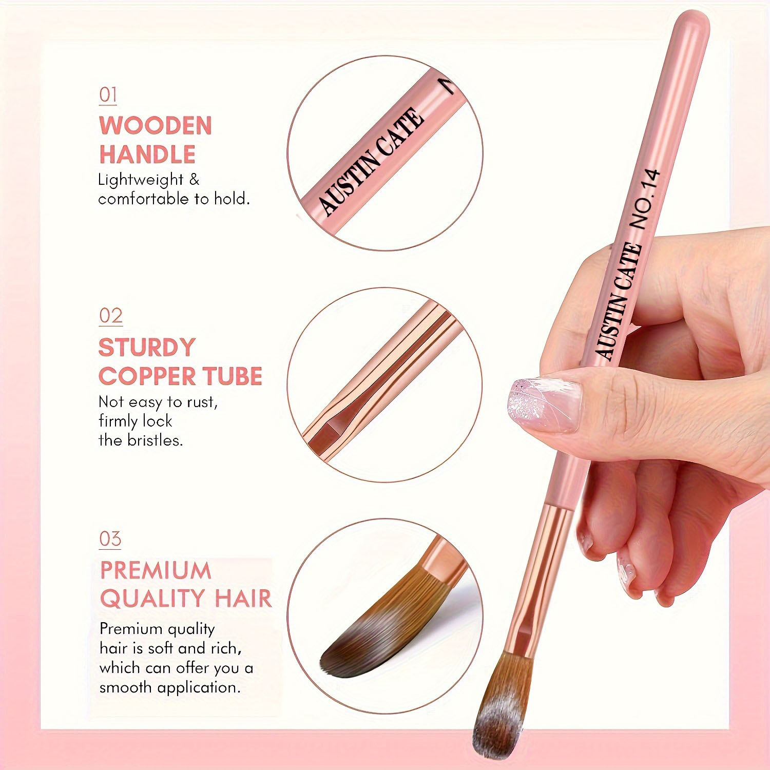 3pcs Kolinsky Acrylic Nail Bru – Chisel Set Wood recenzja i cena