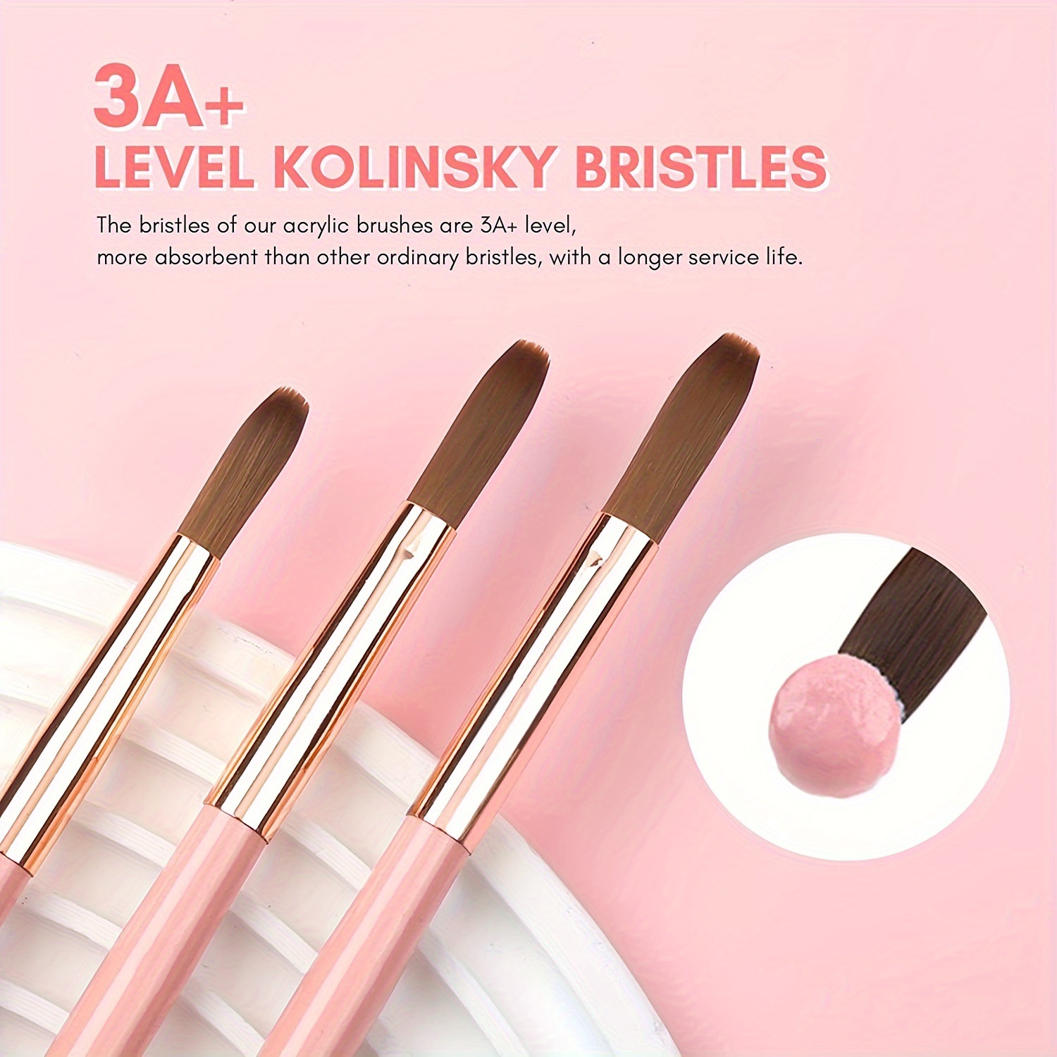 3pcs Kolinsky Acrylic Nail Bru – Chisel Set Wood recenzja i cena