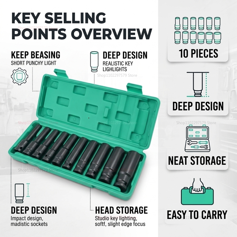 10pcs Socket Wrench Set 8-24mm – Workshop Hand Tools recenzja i cena