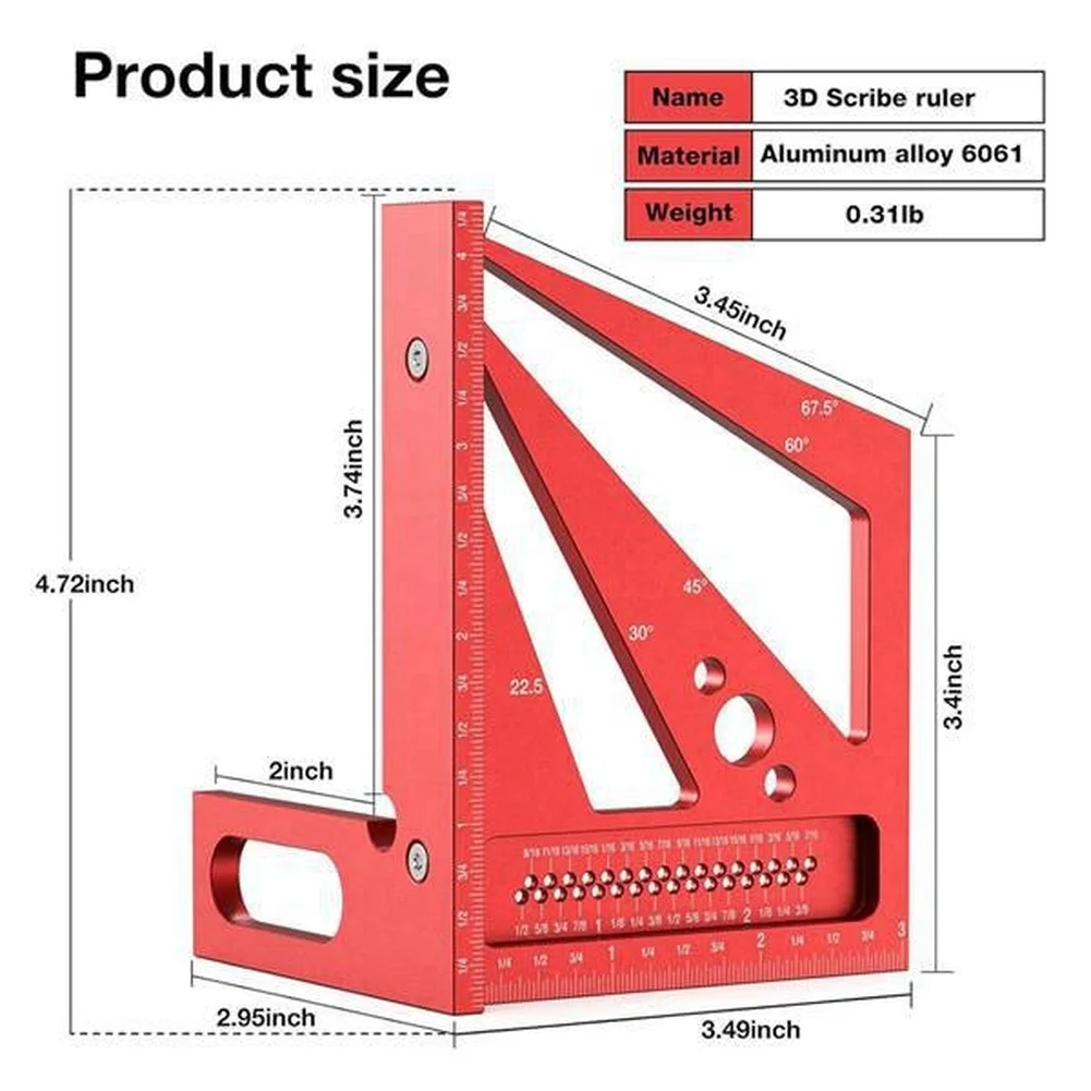 Red 3D Multi Angle Measuring R – Tools For Woodworking Workshop recenzja i cena